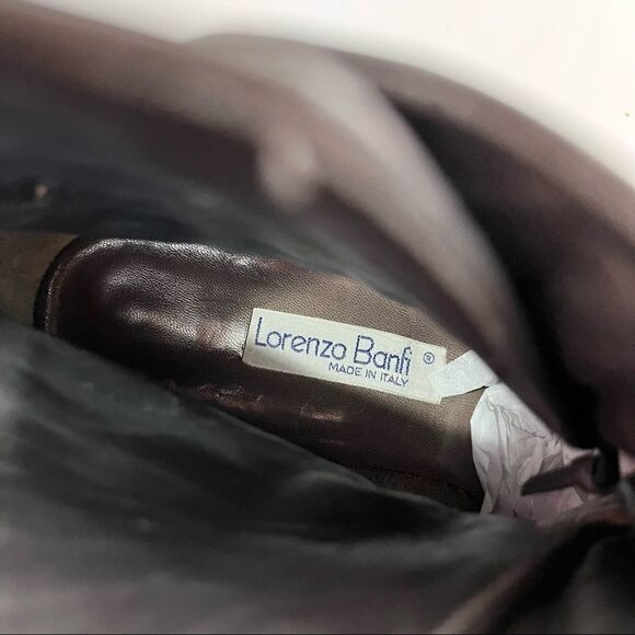 Designer Lorenzo Banfi Quilted Leather Snakeskin Slip On Boot Ankle Brown Sz 8.5 - Picture 8 of 12